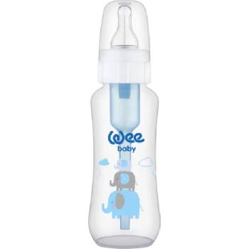 Wee Baby Бебешко шише Wee Baby Anti-Colic, 240 ml, бяло със слончета (295)