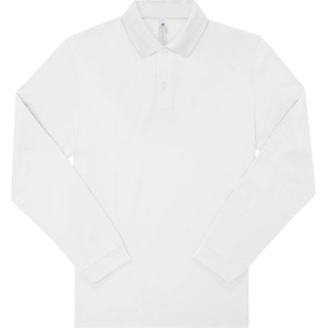 B&C Collection B&c my polo 210 lsl / Мъжка поло тениска с дълъг ръкав от плътен памук - бяла xxl (01u42700105)