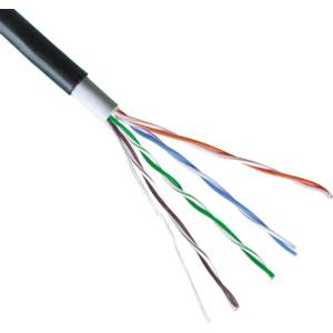  Кабел No brand OUTDOOR CAT5 UTP, Black, copper conductor, 305m - 18408 (DE-18408)