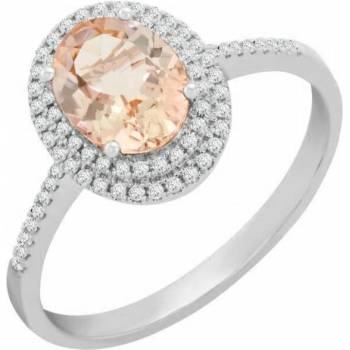 Eppi Zlatý prsteň s morganitom a diamantmi Danae R31016