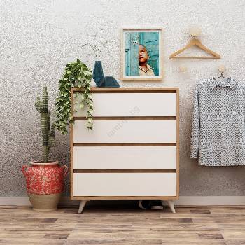 Asir Шкаф SUVERA 86x70 cм бял/бежов (AS0630)