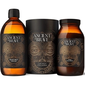 Acient+Brave Balíček 1 Cacao + Collagen 250 g,True MCT 500 ml,True Collagen 200 g