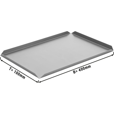 G.Gastro 5ks Cukrářský prezentační talíř/tác z hliníku 400x100x10 mm stříbrný D11886491