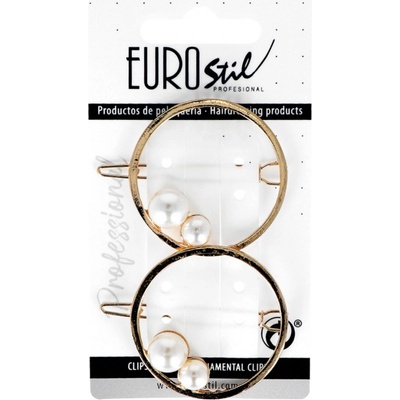 EUROSTIL A14 klip 2 ks s perlami kruhový – Hledejceny.cz