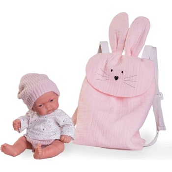 Antonio Juan Realistické miminko holčička Pitu s růžovým batohem Pitu con mochila para ti