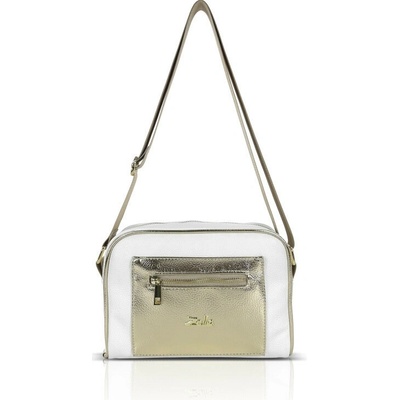 Zellia dámska crossbody kabelka Zlb303 v bielo-zlatej farbe 25 x 18 x 5 cm