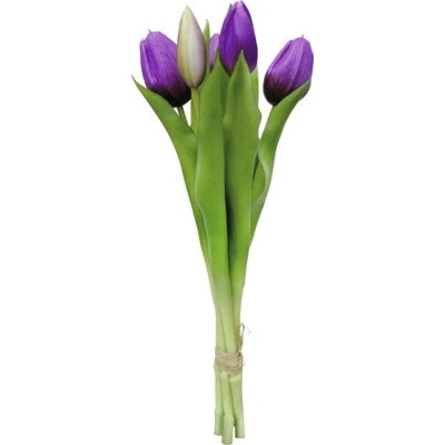 Umelá kvetina zväzok tulipánov 30 cm 5 ks fialová