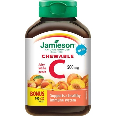 Jamieson Vitamín C 500 mg tablety na cucání s příchutí broskve 120 tablet