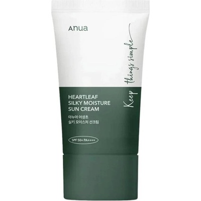 Anua Heartleaf Слънцезащитен крем Silky Moisture, SPF50+, 50 ml