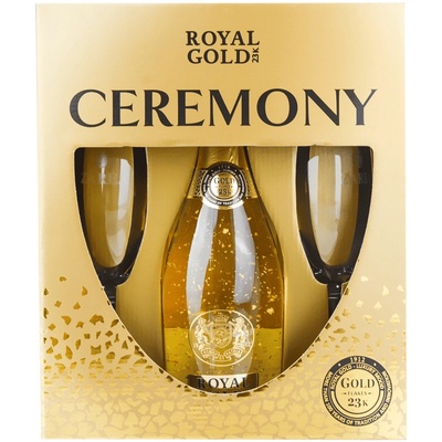 Zarea Пенливо вино Zarea Royal Gold 0.75л+2 чаши