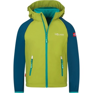 TROLLKIDS Детско софтшел яке Trollkids Kids Rondane Zip Off Jacket XT Softshell jacket - Pear Green / Madeira Blue / Sea Green - размер 152 (EU) (703-2398-1318)