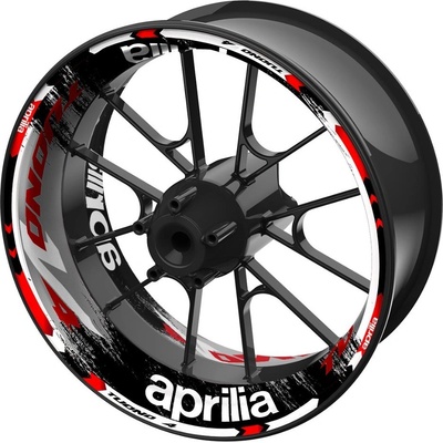 SEFIS jednodílné polepy na kola Aprilia Tuono V4 černo-šedá