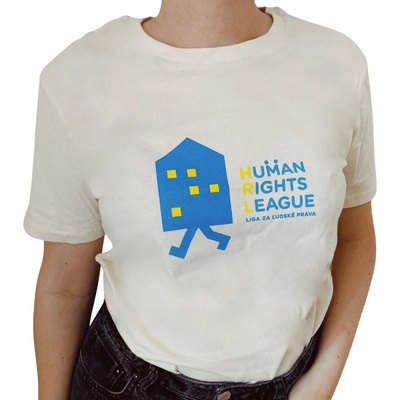 Liga za ľudské práva tričko Human Rights League blue icon biele