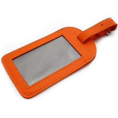 Oranžový kožený štítok na batožinu Brienli