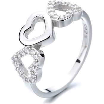 DELIS Сребърен пръстен, jw882, дизайн на сърце, с родиево покритие (jw882)