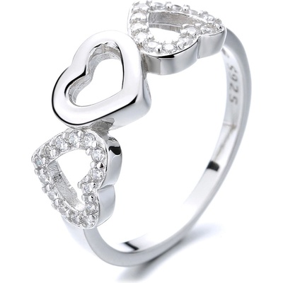 DELIS Сребърен пръстен, jw882, дизайн на сърце, с родиево покритие (jw882)