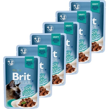 Brit Капсула BRIT Premium Cat Delicate Fillets in Gravy with Beef 6 x 85 г