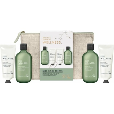 Baylis & Harding Wellness sprchový gel 300 ml + sprchový krém 300 ml + krém na ruce 130 ml + tělové mléko 130 ml + kosmetická taštička