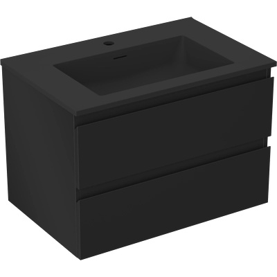 Orio шкаф за баня 70 см с мивка Otis, 2 чекмеджета, черен мат - 91A10-07047-2-BFF71-W18M71 (91A10-07047-2-BFF71-W18M71)