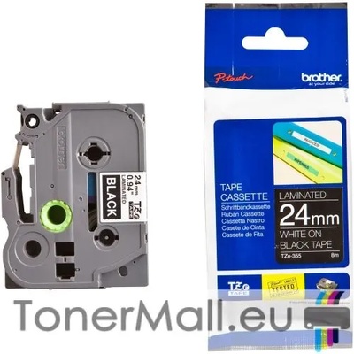 Brother Tape White on Black Brother TZ-355