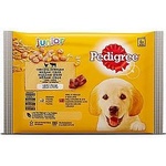 PEDIGREE Мокра храна за подрастващи кученца в желе Pedigree Junior пауч с пилешко, говеждо и ориз, 4 х 100 г