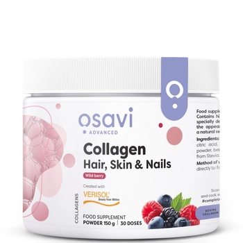 Osavi Collagen Hair, Skin & Nails, Wild berry, колаген на прах за здрава коса, кожа и нокти, горски плодове, 150 г
