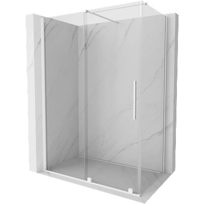 Mexen Velar плъзгаща се душ кабина 130 x 75 см, прозрачна, бяла - 871-130-075-01-20 (871-130-075-01-20)