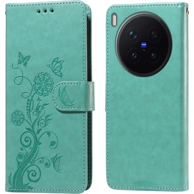 Flowery knížkové Vivo X300 Pro 5G modrozelené
