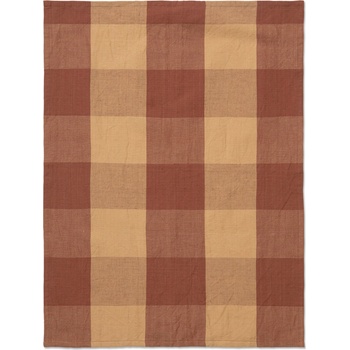 Ferm Living Малка кухненска кърпа Hale кариран оранжево-червена (1104267398)