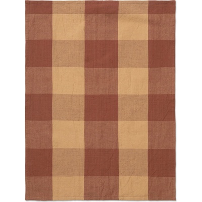 Ferm Living Малка кухненска кърпа Hale кариран оранжево-червена (1104267398)