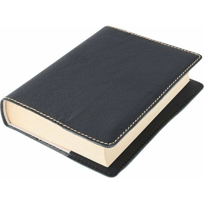 Kožený obal na knihu Klasik XL 25,5 x 39,8 cm kůže černá vzorovaná – Zboží Dáma