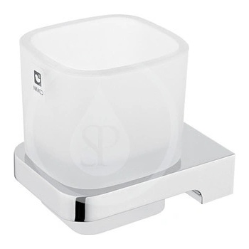 Nimco Maya Pohárik na kefy a pastu s držiakom, matné sklo/chróm MA 29058C-26