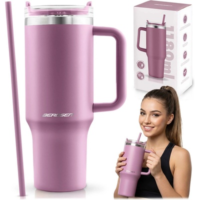 Berdsen termohrnček so slamkou 1180 ml ružový