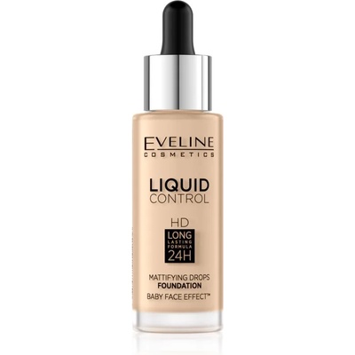 Eveline Cosmetics Liquid Control течен фон дьо тен с пипета цвят 015 Light Vanilla 32ml