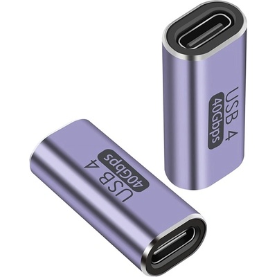 PremiumCord Адаптер, сгъваем, Thunderbolt, 40Gbps, USB-C - USB-C, F/F, сив KUR31-37 (KUR31-37)
