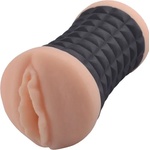 XMS Вагина и анус Кибер Кожа 2 в 1 "ip black" 15 см