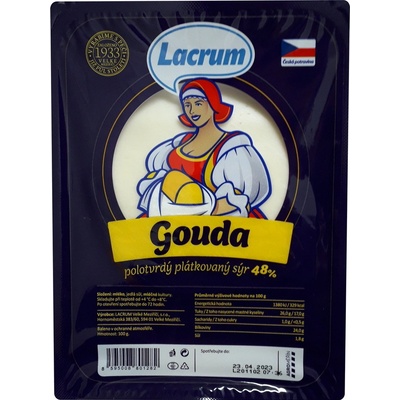 Lacrum sýr Gouda 48% plátkový 100 g