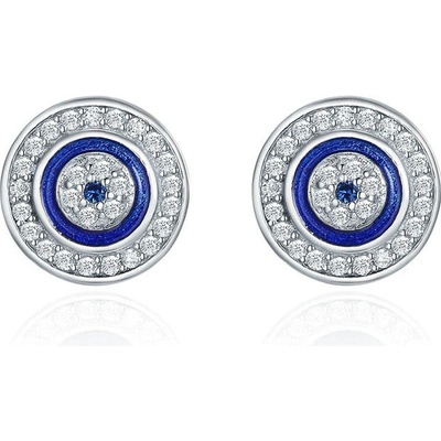 P&J Jewellery stříbrné náušnice modré oko SE23