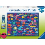 Ravensburger Пъзел Ravensburger от 200 XXL части - Забавни рибки (12004305) - baby