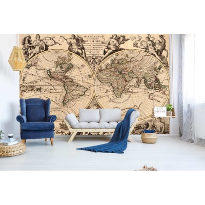 DIMEX ART Самозалепваща се флизелинова фототапета винтидж карта на света v. 375 x 250 см
