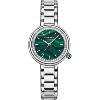 Curren Дамски часовник Curren Jovia, Сребрист / Зелен (CURREN-9089-SILVER-GREEN)