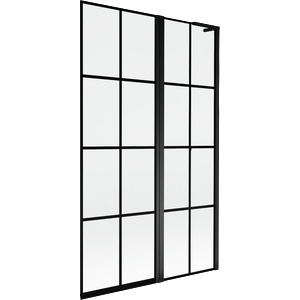 Mexen Mist L параван за вана 2-крилен десен 110 x 150 см, черна решетка, черен - 8A9L-110-011-70-77-P (8A9L-110-011-70-77-P)
