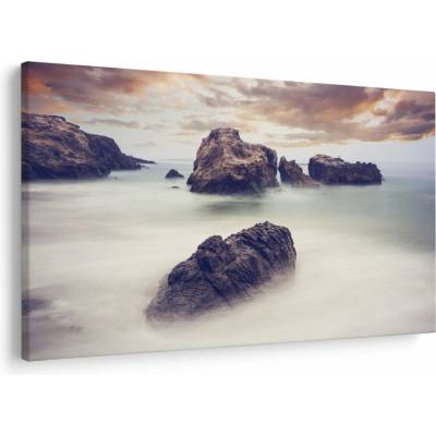 Obraz útesů v mlze, jednodílný 120x80 cm