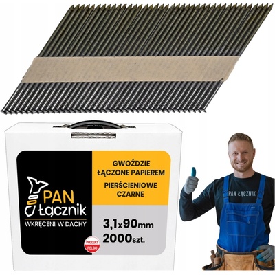 Klince do klincovačky Pan Łącznik 3,1x90 mm prstencové 2000 ks
