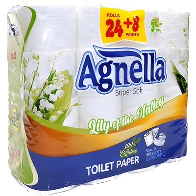 Agnella Тоалетна хартия Agnella 24+8 бр