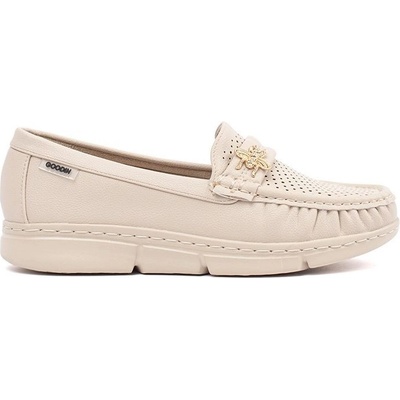 Goodin Klasické mokasíny dámské béžové bez podpatku