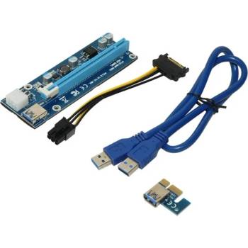 Makki Контролер/екстендер Makki MAKKI-SR135-270 008C, от PCI-E x1 към PCI-E x16 през USB 3.0 кабел, PCI-E SATA захранващ кабел, за добив на криптовалути (MAKKI-SR135-270)