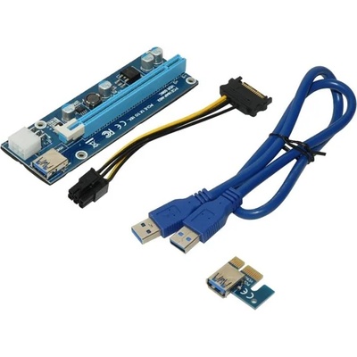 Makki Контролер/екстендер Makki MAKKI-SR135-270 008C, от PCI-E x1 към PCI-E x16 през USB 3.0 кабел, PCI-E SATA захранващ кабел, за добив на криптовалути (MAKKI-SR135-270)