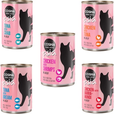 Výhodné balenie Cosma Asia v želé 12 x 400 g - mix 2 (5 druhov)