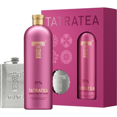 Tatratea Hibiscus & Red Tea 37% 0,7 l (dárkové balení placatka)